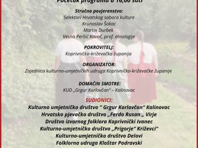 XXVII ŽUPANIJSKA SMOTRA IZVRNOG I KOREOGRAFIRANOG FOLKLORA