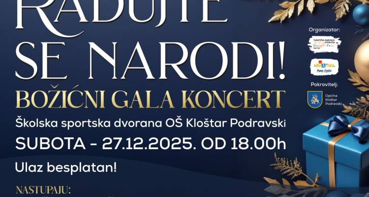 Radujte se narodi! - Božićni gala koncert u Kloštru Podravskom