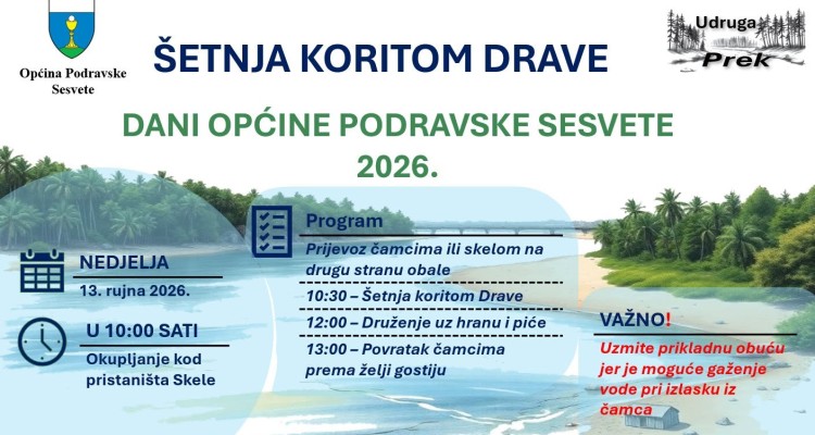 Šetnja koritom rijeke Drave